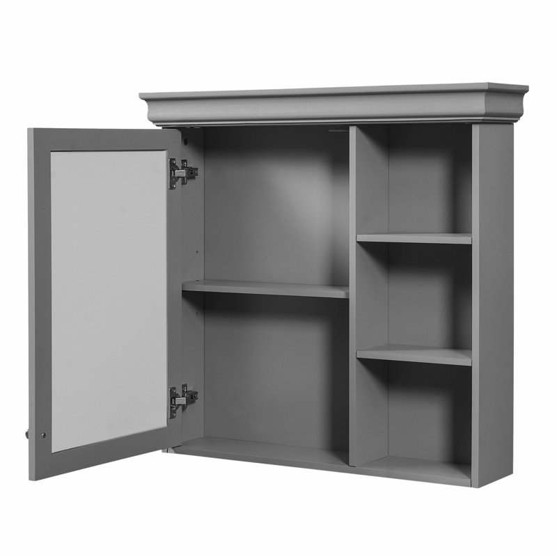 30×28 Inch Wall Mounted Bathroom Mirrored Medicine Cabinet, Space Saving Over Toilet Storage Organizer