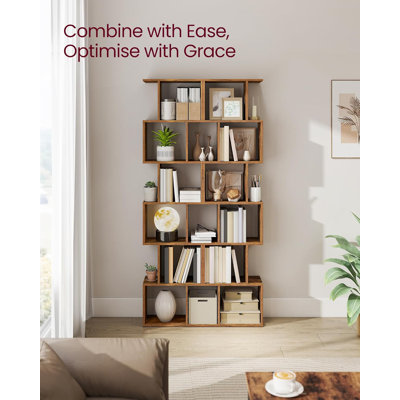 Bookshelf, 6-Tier Bookcase, 24 X 40 X 191 Cm, Room Divider, Cube Display Shelf, Freestanding Storage Shelf, For Living Room, Bedroom, Office