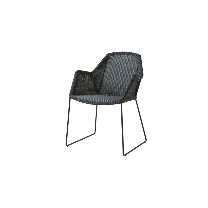 Breeze Metal Patio Dining Armchair, Black