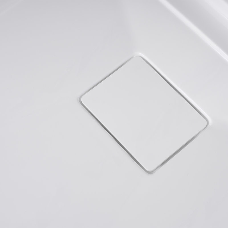 Base de douche 48 po x 32 po en alcôve en acrylique blanc brillant avec bonde droite, bonde incluse, Blanc lustré