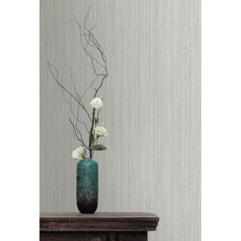 Ausbon 10.05m x 53cm Textured Metallic Finish Wallpaper Roll, Silver