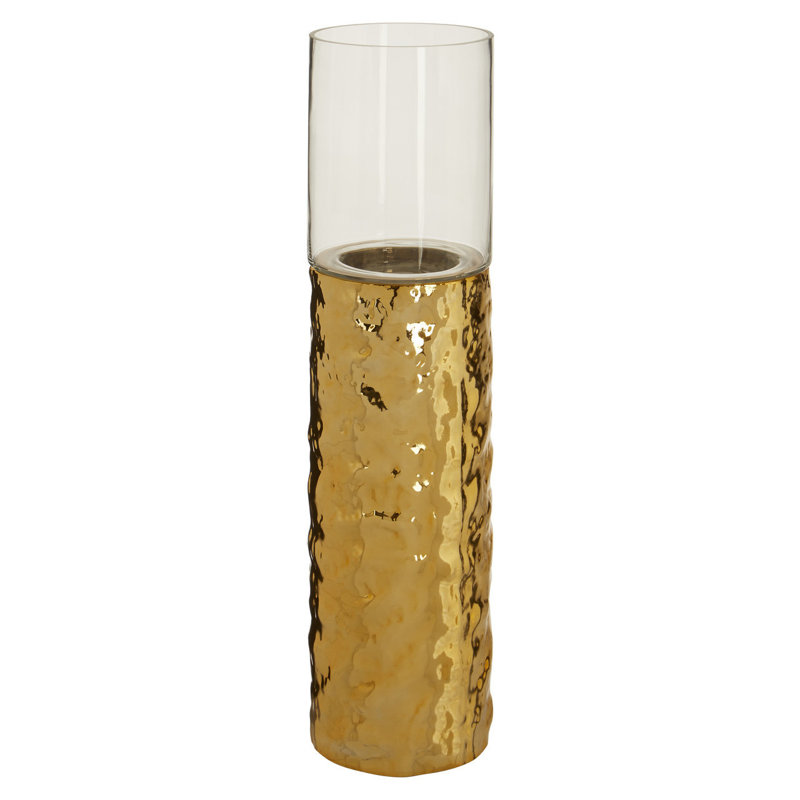 Glass Tabletop Candlestick, 62cm H x 15cm W x 15cm D