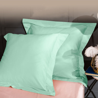 Paquet de 2 taies d'oreiller en satin de luxe ultra-doux passepoilées avec coutures renforcées 26 x 26