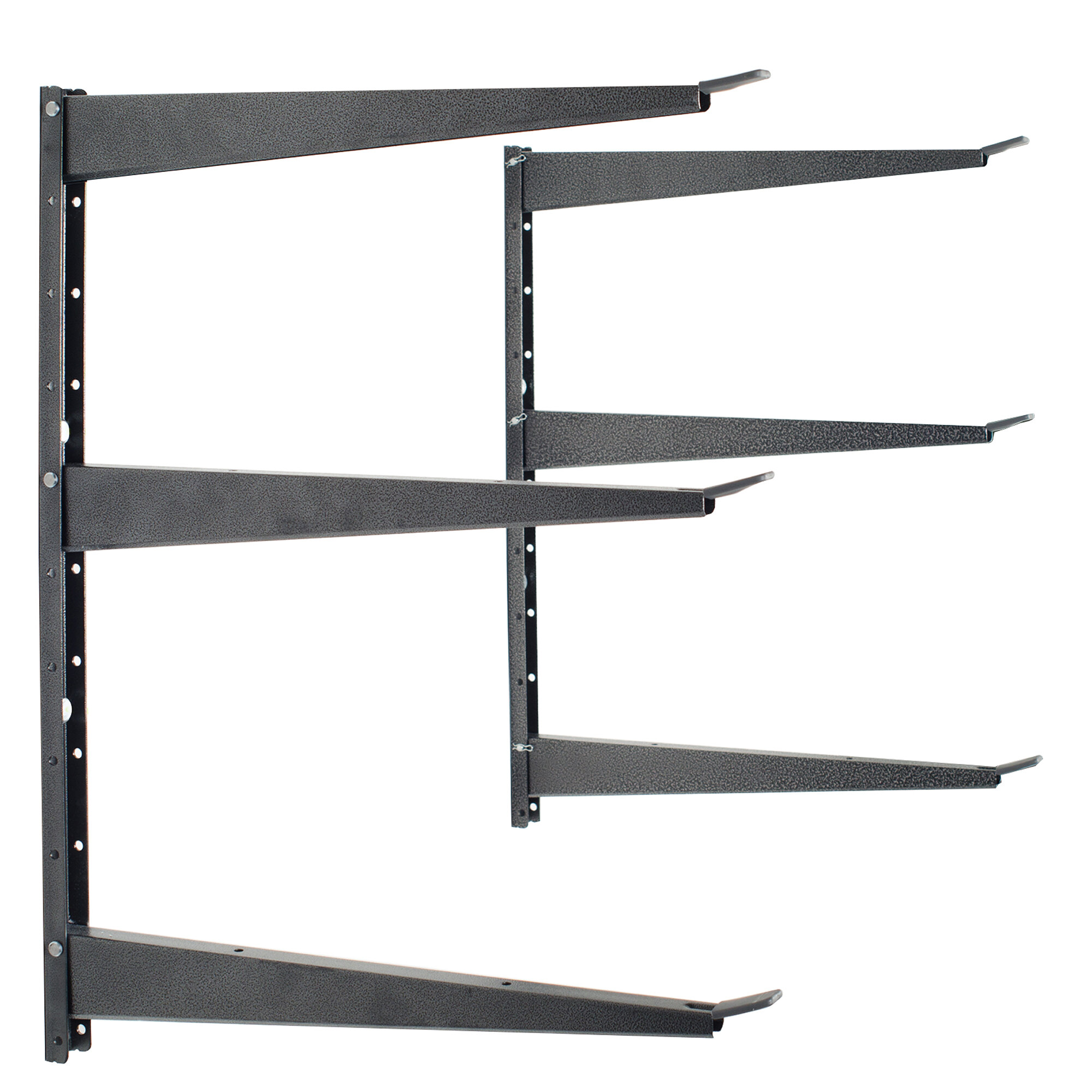 3-Tier White Wood Hanging Wall Shelf with Black Metal Brackets