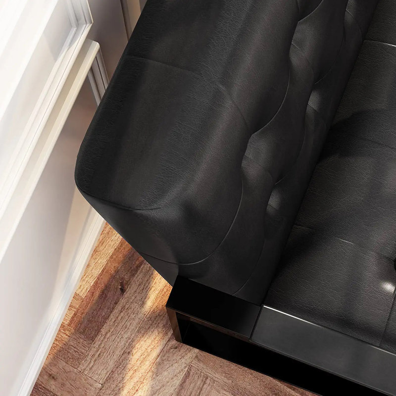 Zaen Faux Leather Armchair, Black Faux Leather