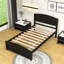  Lit plateforme simple en bois avec tête de lit Elvana-1697531572