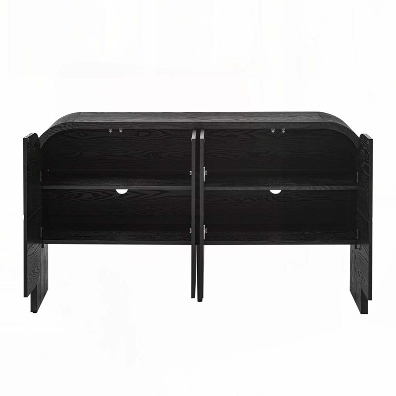 Console rétro à 4 portes pour le salon et le vestibule, Noir, noir, noir, noir