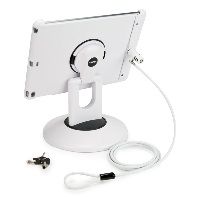 White and Black Locking iPad Air Station Stand