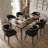 Mid-Century Modern Dining Chairs, Faux Leather Upholstered with Arms, Water-Resistant and Metal Legs-124571352-124571353