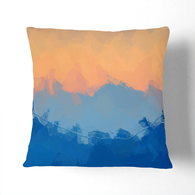 Sunrise over the Mountains Cushion with Filling, Stone, 40cm H x 40cm W x 15cm D