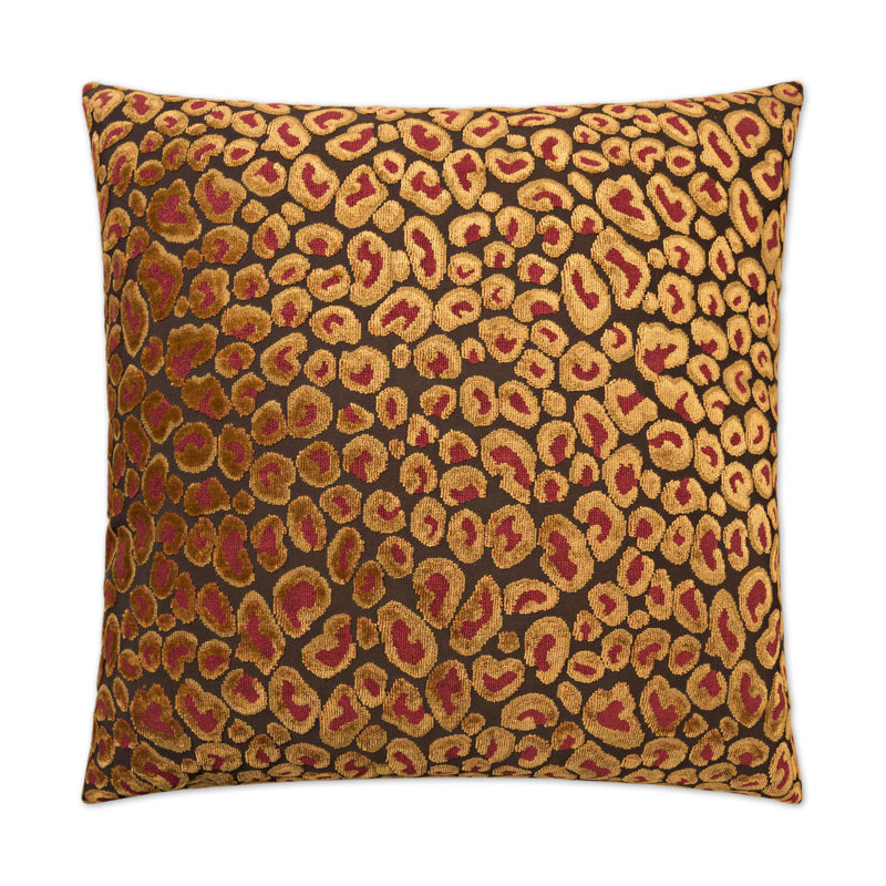 Cheetah Decorative Throw Pillow, Ruby, Rectangle 14"H x 24"W
