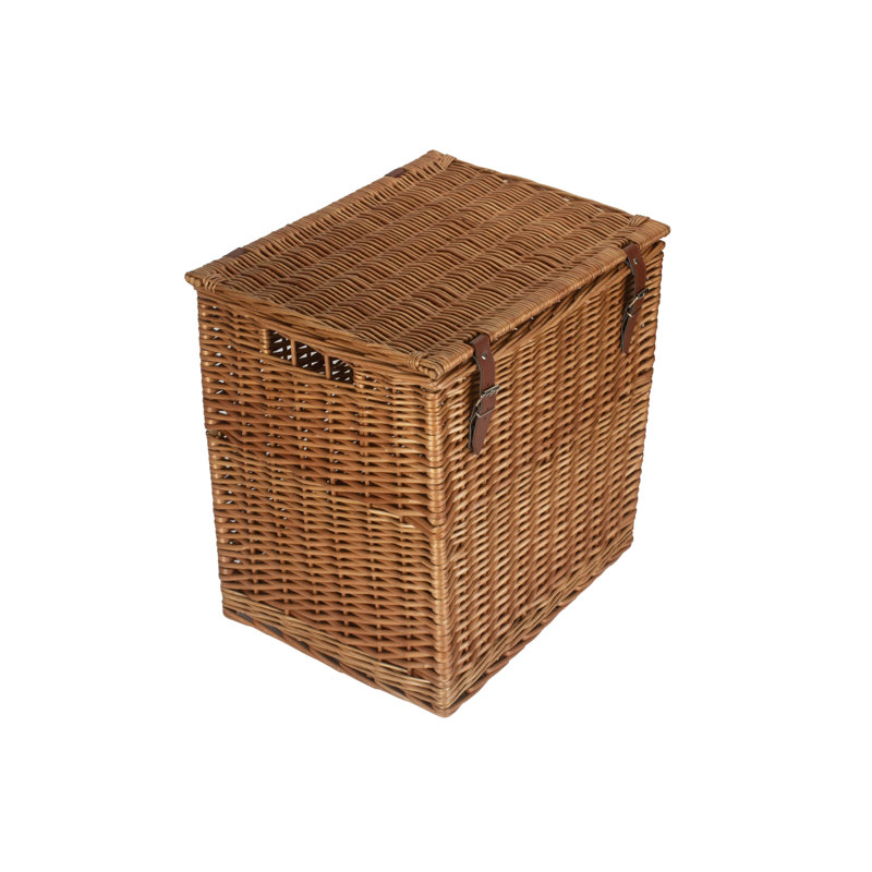 Wicker Vintner Hamper Storage Basket, 50cm H x 46cm W x 37cm D, Natural