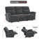 Endrik 87.8" Width Wall Hugger Power Reclining Sofa with Flip Down Console and LED Light, 3-Seater Couch for Small Spaces Living Room and RV