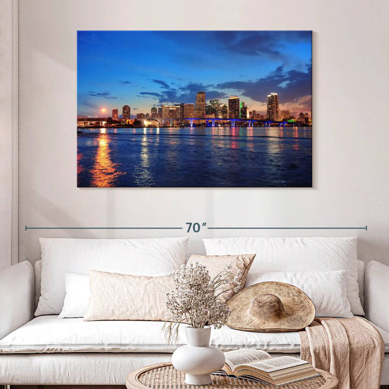 Nicci Coastal Miami Night Scene, 32" H x 48" W