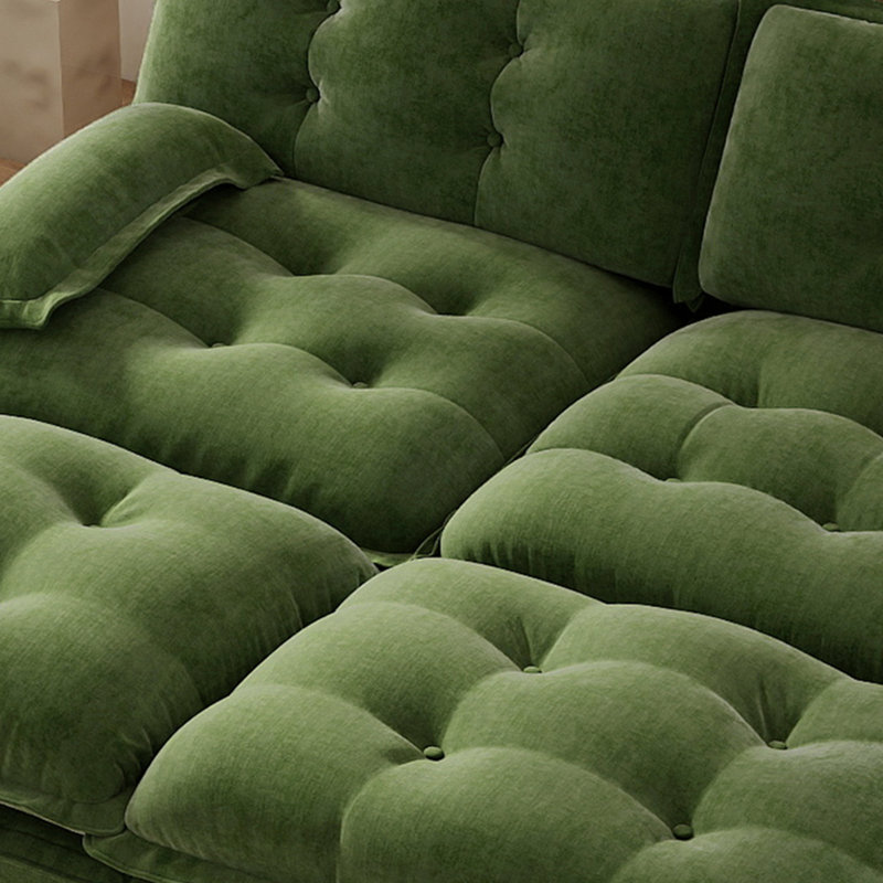 Canapé modulaire modulaire en U en chenille avec 2 repose-pieds, Vert