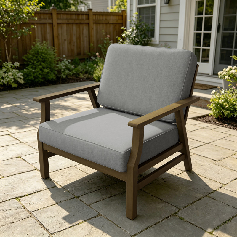 Chaises longues d'extérieur en bois de teck massif avec coussins Montelongo, Gris, Brun