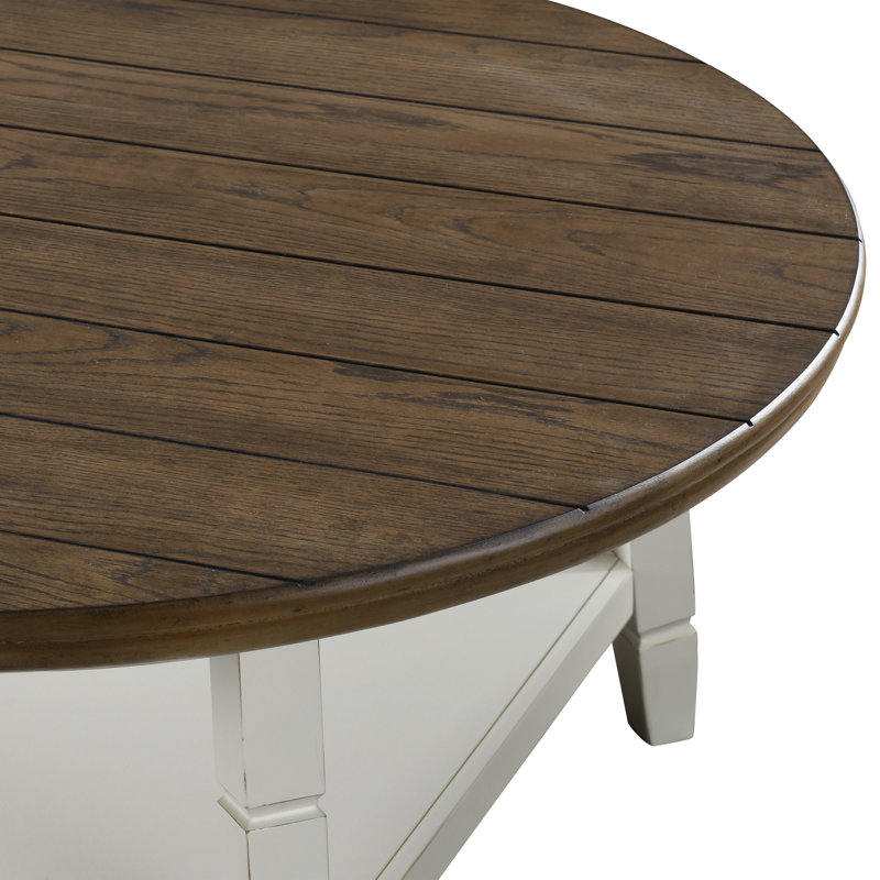 Ensemble de 3 tables d'appoint Flaherty en bois brun / blanc