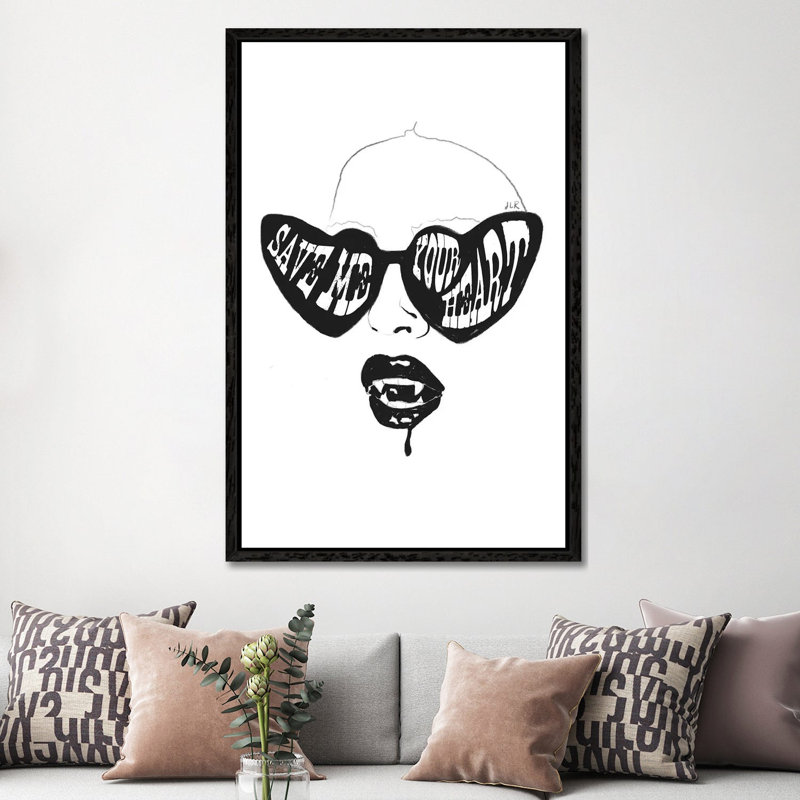 Save Me Your Heart by Jenny Rome - Gallery-Wrapped Canvas Giclée on Canvas, 152.5 cm H x 101.5 cm W, Black Framed