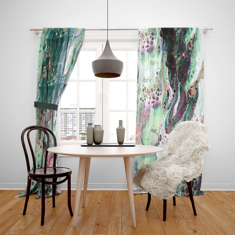 Rideaux de fenêtre en marbre vert grunge, L 20 po x L 52 po