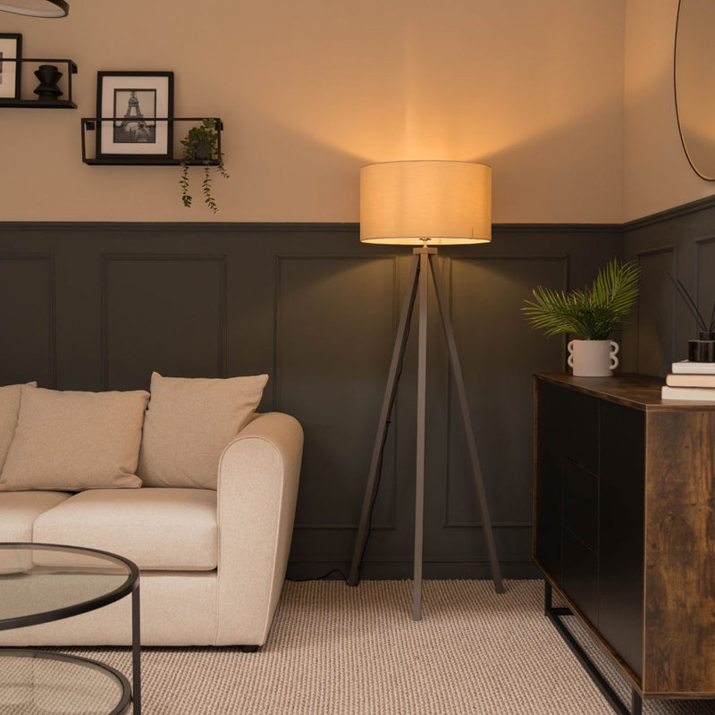 130cm Tripod Floor Lamp, Beige