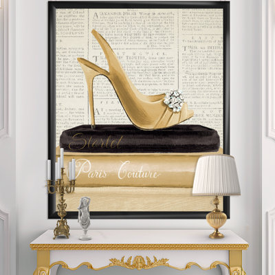 «Gold Fashion High Hells I», reproduction sur toile encadrée