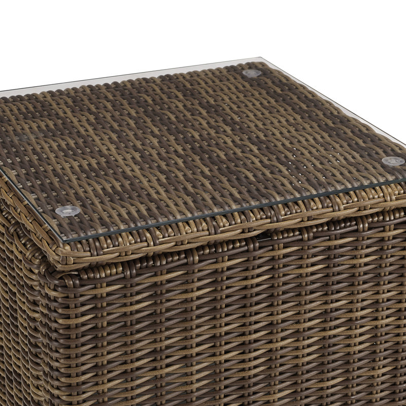 Munguia Square Outdoor Side Table , 20'' in. W 20'' in. D, Brown