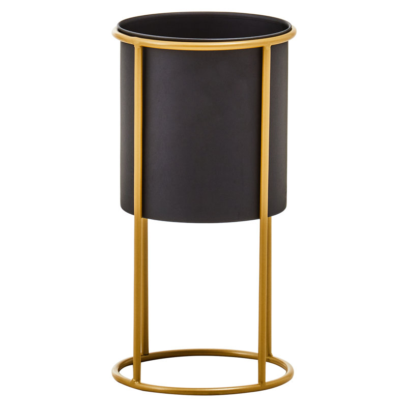 Moonsu Metal Cachepot, 38 x 20 x 20, Black