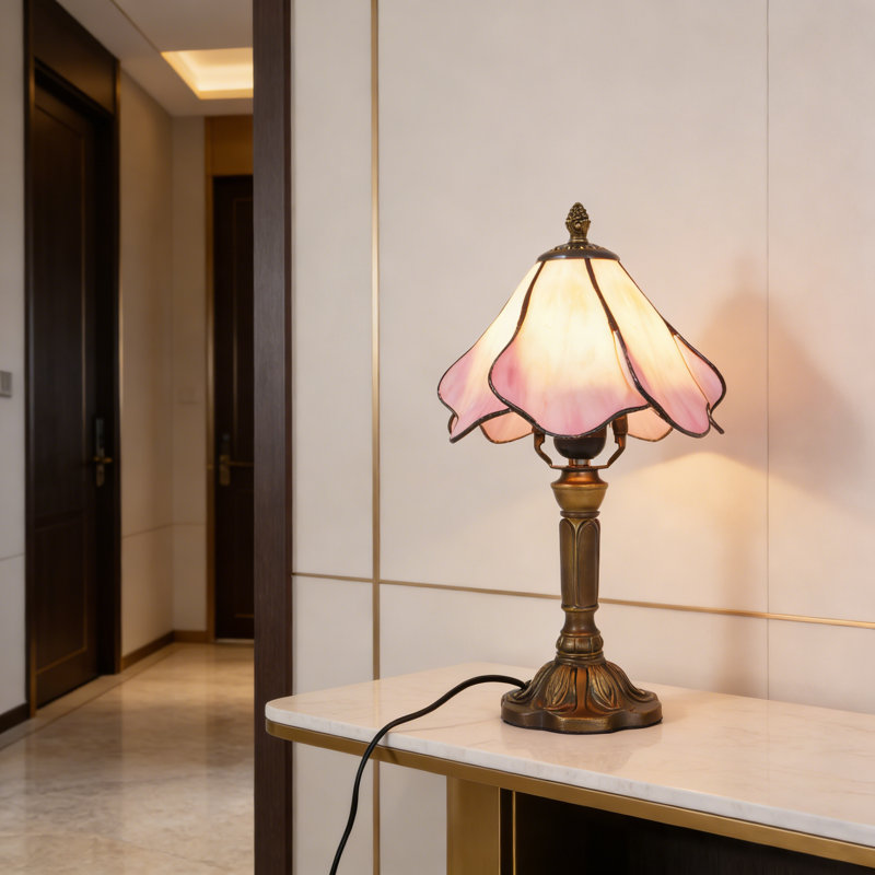 Lampe de table Tiffany Petal, Rose