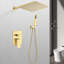 Douche de pluie murale de 12 po - Laiton doré, buse autonettoyante pour une salle de bain attrayante, tête de robinet en laiton American Standard, débit d'eau optimal,-118034651