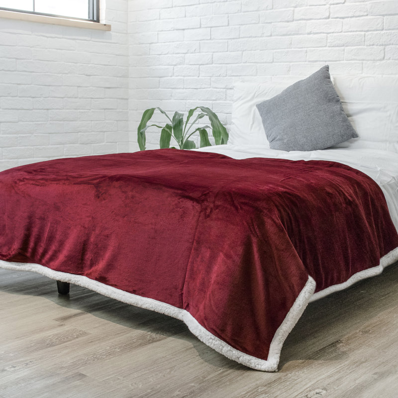 Couverture confortable de qualité supérieure, 50 po x 60 po, Vin