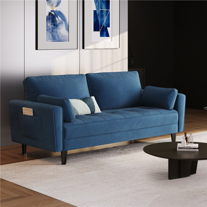 170cm Wide Velvet Sofa 2 Seater Couch with Tufted Seat Cushion