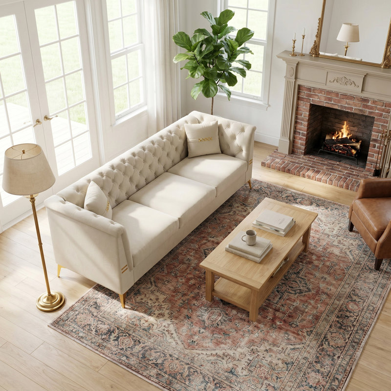 Canapé 82,6 po Chesterfield, Beige