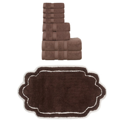 Ensemble de serviettes 100% coton et tapis de bain 21 x 34 po Talbert Collection
