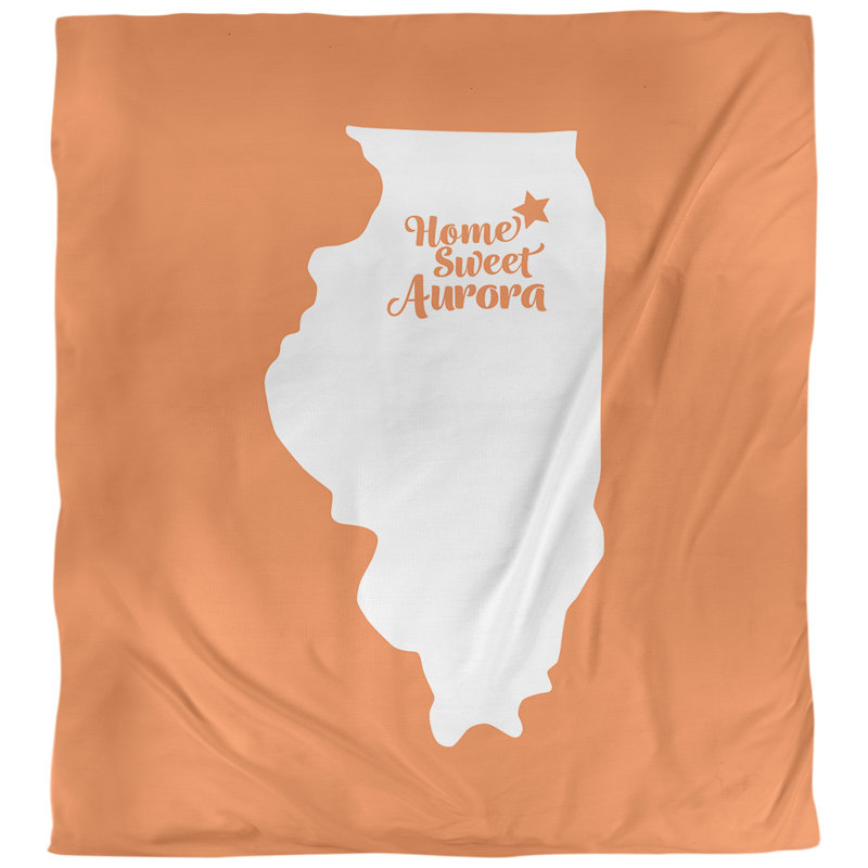 Housse de couette simple aurora Illinois, Polyester brossé, Housse de couette pour lit simple, Orange