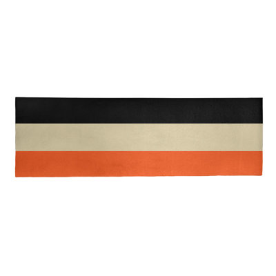 Tapis à rayures orange/crème/noir San Francisco