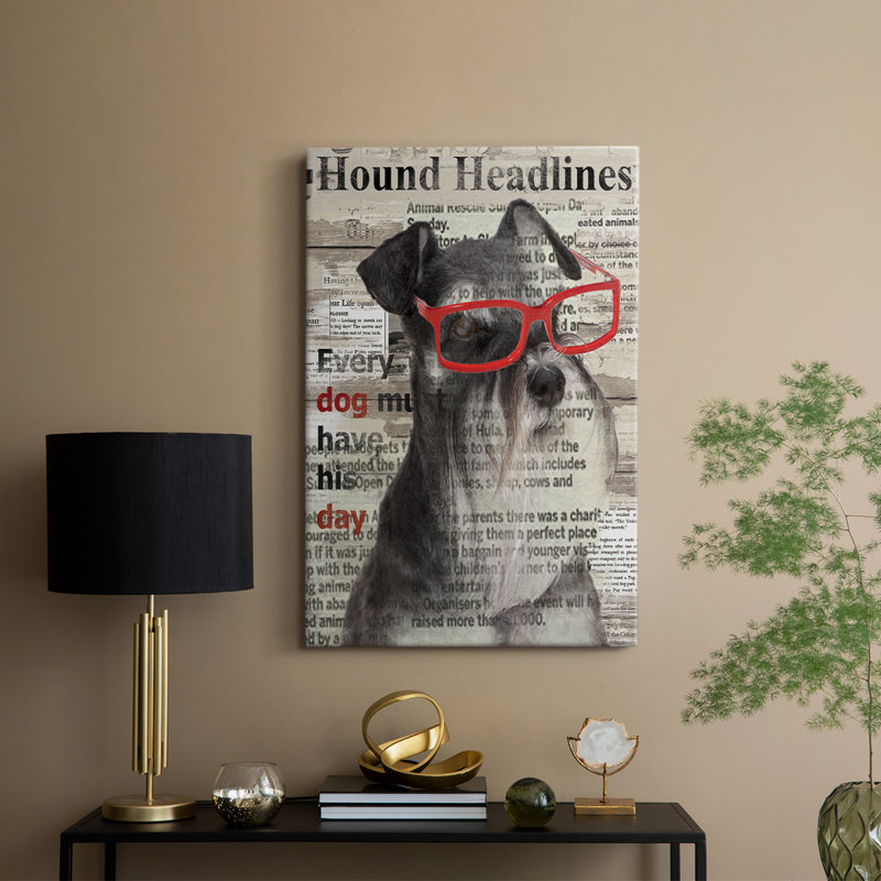 Hound Headline - Galas enveloppés de galerie, H 18 po x l 12 po