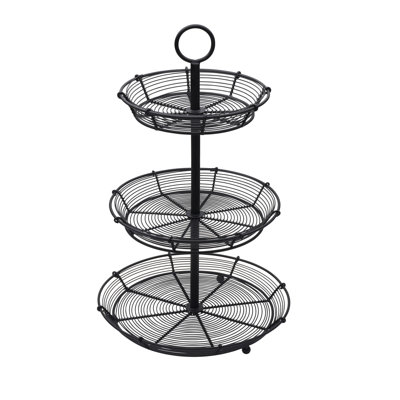 Support à pâtisserie réglable Gourmet Basics par Mikasa Tulsa, 3 niveaux, noir