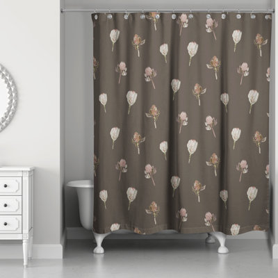 Rideau de douche simple en polyester à motif floral