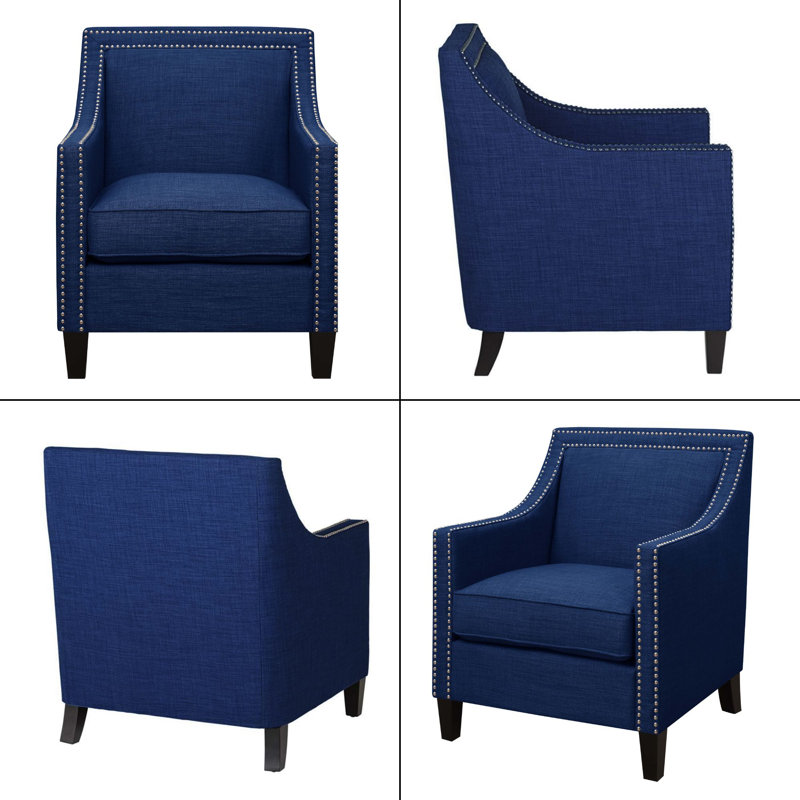 Damira Upholstered Armchair, Blue Chenille
