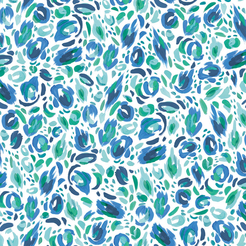 Papier peint adhésif EttaVee, Bleu / vert
