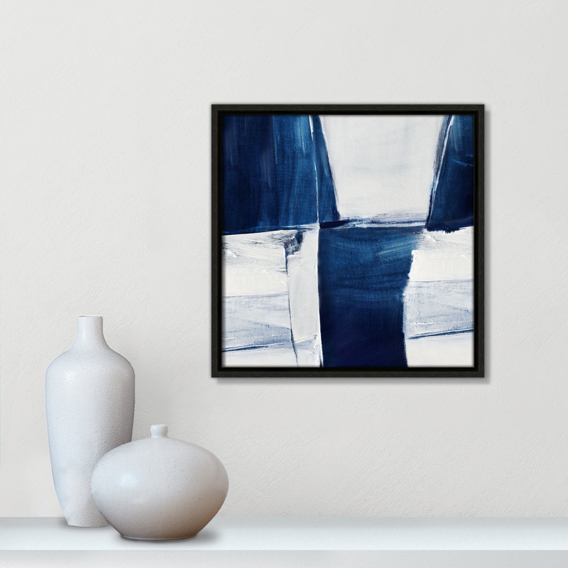 «Blue Midnight Plateau II» par Judith Shapiro, Espresso, H 13,5 po x l 13,5 po