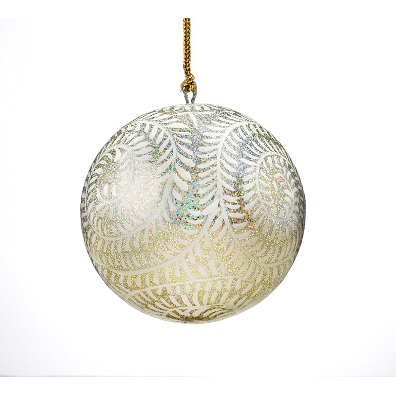 7.62cm Handmade Paper Plants & Flowers Bauble, Silver