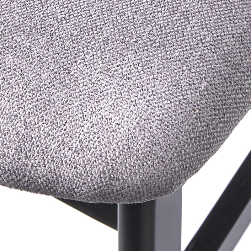 Chaise de salle à manger Adelaida (ensemble de 2), Noir mat, Gris