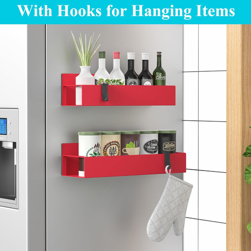 Wall Mounted Required Spice Rack, Red