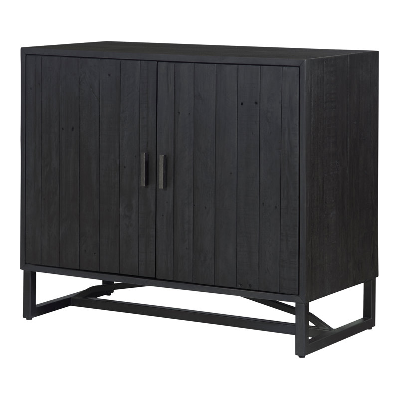 Sierra Solid Wood Accent Cabinet, Black