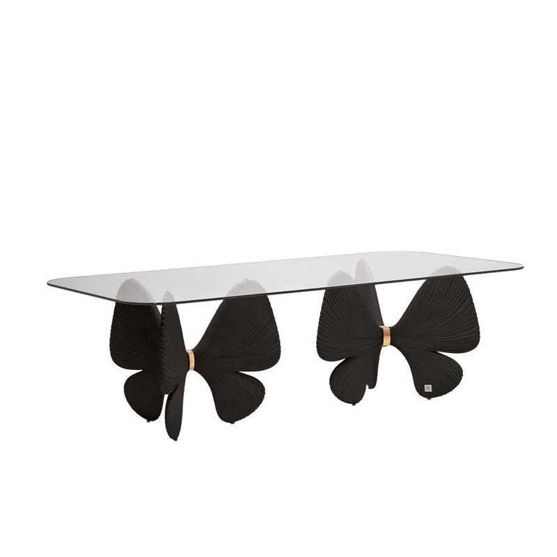 Ginkgo Outdoor Dining Table, Coal