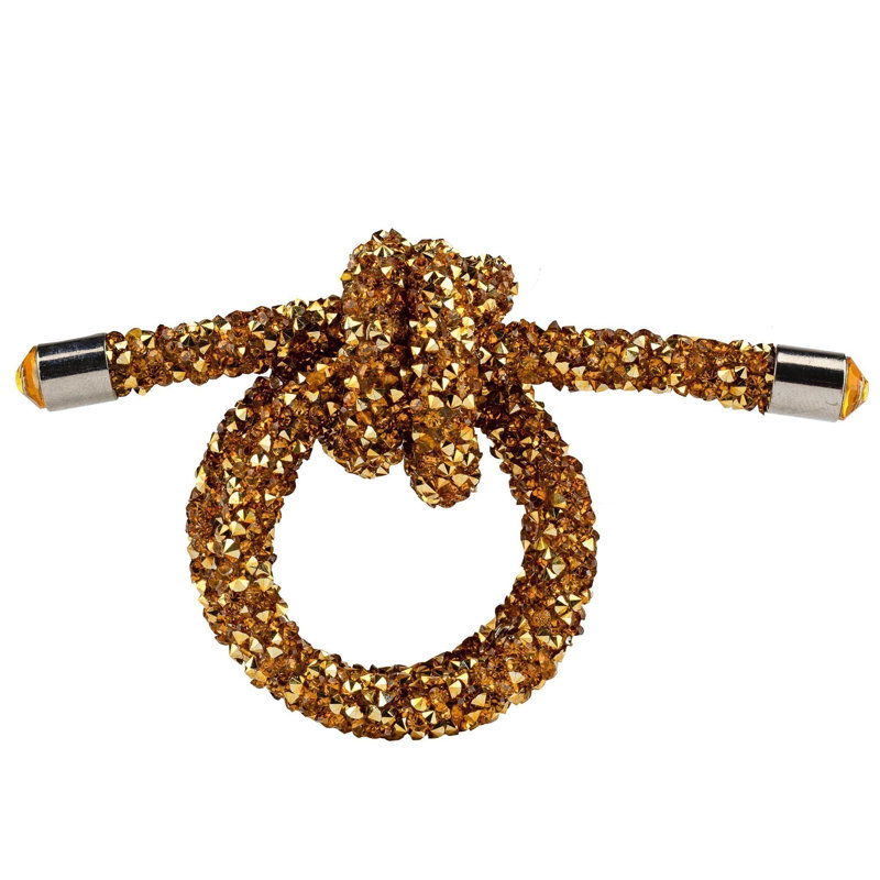 Rond de serviette lumineux à nœuds (ensemble de 4), Doré