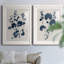 Bleu marine et feuilles de lin II - ensemble de 2 reproductions d'art sur papier encadré-1462973636-1462973637