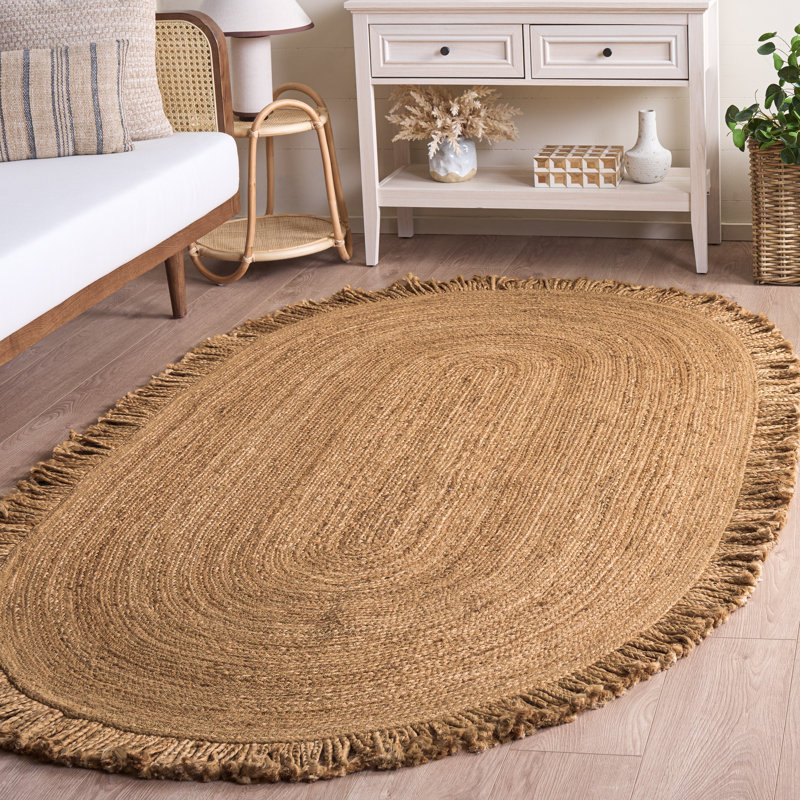 Galey Handmade Jute Rug, Oval 5' x 8'