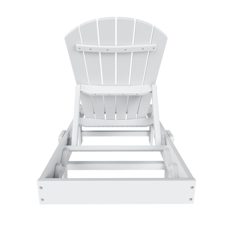 77.6" Long Outdoor All-Weather Poly Reclining Single Chaise, White